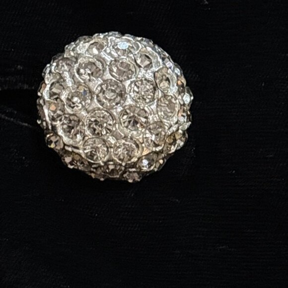 VTG Black Velvet Duster Coat Rhinestone Buttons Long 60's Luxury Romantic Sz S - Picture 5 of 14